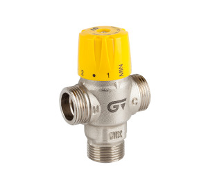 Vertical thermostatic mixing valve for solar installation