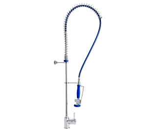 High pre-rinse column with single lever sink mixer