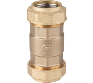 Straight coupling connector with check valve