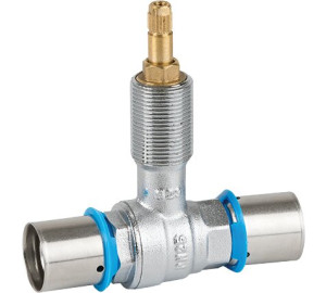 Built-in valve for Pex and Multilayer pipe with press sockets