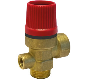 Safety relief angle valve with pressure gauge connection-3 bar
