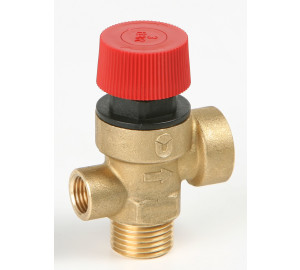 Safety relief angle valve with pressure gauge connection-6 bar