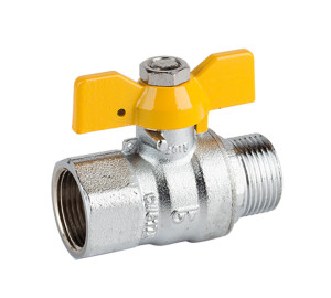 Ball straight valve for gas, M-F