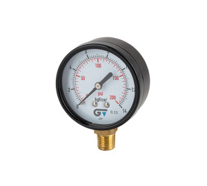 Pressure gauge Ø 63 mm, bottom connection, NPT thread 1/4