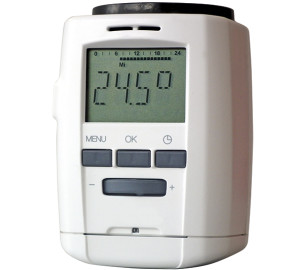Programmable thermostatic head for radiators