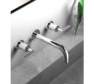 Built-in wash-basin mixer with 16 cm pipe spout