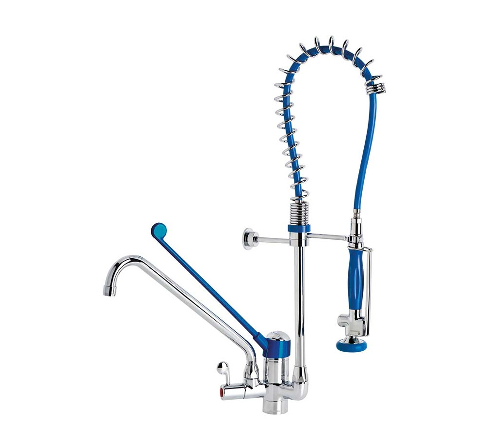 GENEBRE PRERINSE COLUMN W/SINGLE LEVER SINK MIXER & MEDICAL LEVER