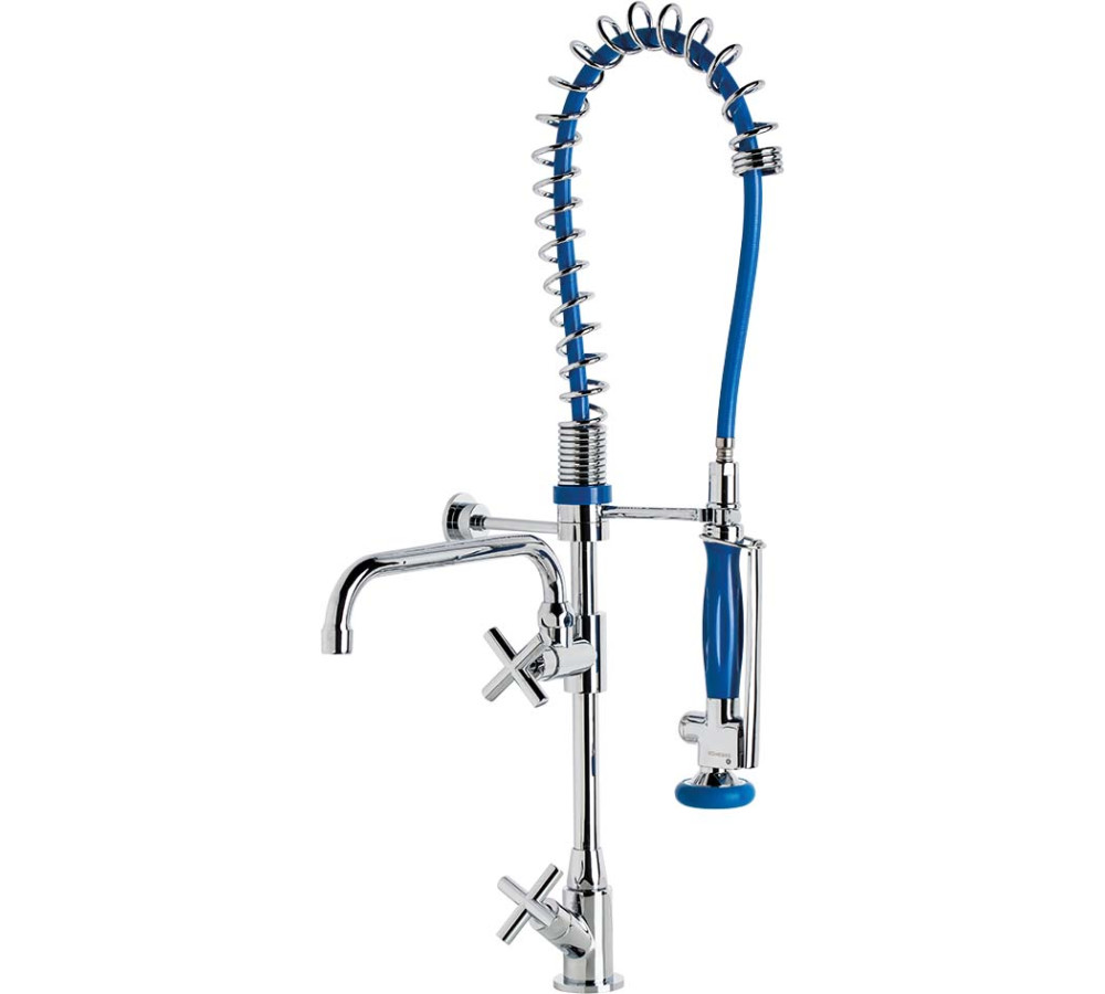 GENEBRE: Pre-rinse column with vertical tap and spout 1/2