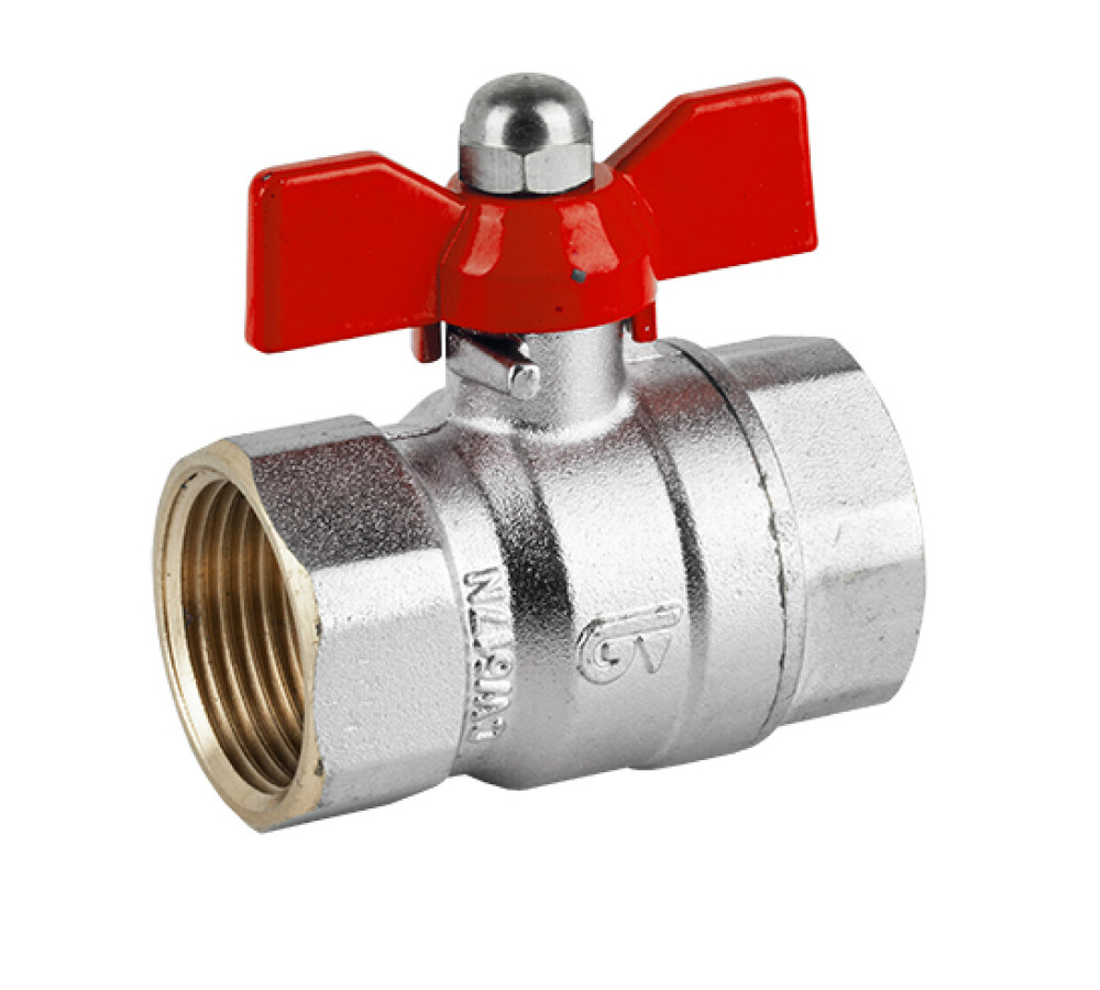 GENEBRE: BALL VALVE RED BUTTERFLY HANDLE F-F