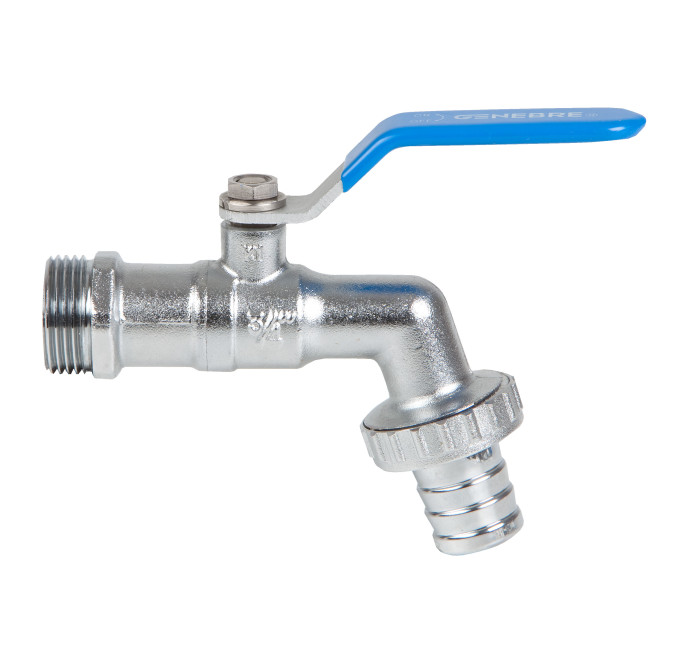 Robinet à Boisseau Sphérique 3/4 Avec écrou De Compression Et Raccord Jardin - Pour Eau Chaude Et Froide
