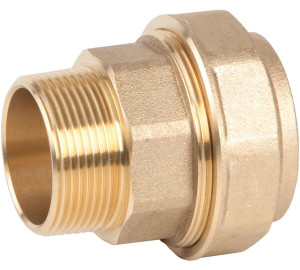 Straight male connector with flanges