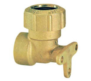 “L” female elbow connector with wall fixation