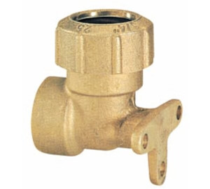 “L” female elbow connector with wall fixation