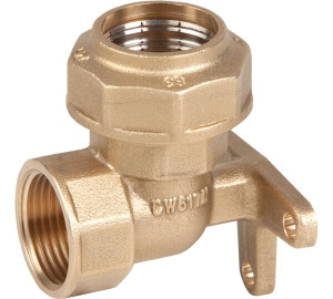 “L” female elbow connector with wall fixation