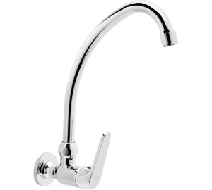One-water wall sink tap high spout 25 cartridge Chromed Ge2