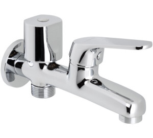 Double outlet tap 1/2" - 3/4" and aerator Chromed Ge2