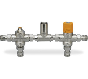 Thermostatic kit with divert valve and mixer