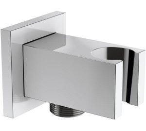 Square shower holder with 1/2" connector Chromed