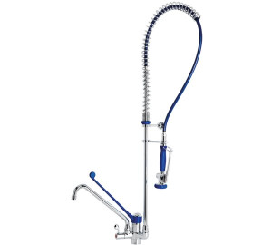 High pre-rinse column with single lever sink mixer and medical lever 1/2" Industrial Kichen