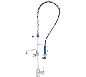 High pre-rinse column with single lever sink mixer and spout 1/2" Industrial Kichen