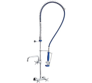 High pre-rinse column with wall sink mixer and spout 1/2" Industrial Kichen