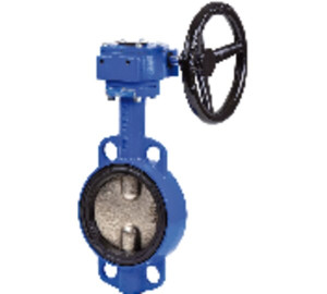 Wafer type butterfly valve ref: 2109B - PN 10/16. ANSI 150 lbs with gear operator.