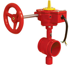 Grooved ends Butterfly valve with gear-box and limit switch