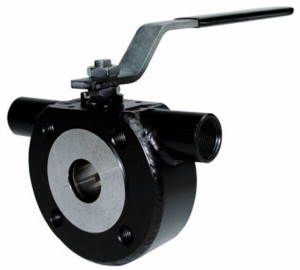 Wafer type. 1 pc full bore ball valve with heating chamber mounting between flanges PN 16