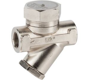 Thermodynamic steam trap with strainer