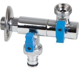 Bibcock valve with two independent outlet