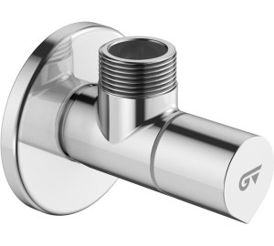 Chrome-plated angle valve with ceramic headwork