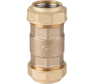 Straight coupling connector with check valve