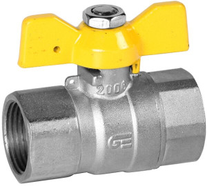 Ball straight valve for gas, F-F