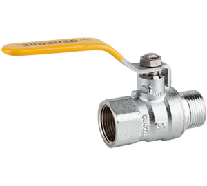 Ball straight valve for gas, M-F