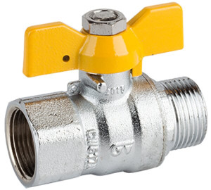 Ball straight valve for gas, M-F