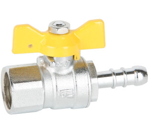 Ball straight valve for gas, F-hose connection