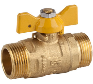 Ball straight valve for gas, M-M