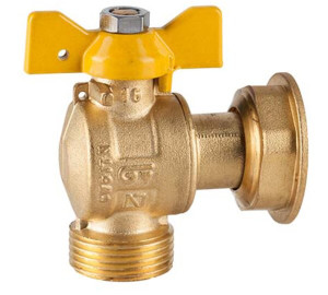 Ball angle valve for gas, M-F sliding nutt