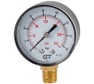 Pressure gauge Ø 53, bottom outlet, NPT thread 1/4".