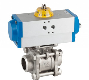 3 pieces ball valve Butt weld ANSI B 16.25 / Gen-Air actuator