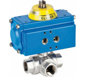 “L” 3 ways ball valve / GNP Actuator
