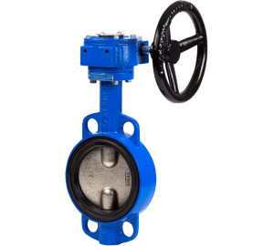 Wafer type butterfly valve ref: 2109 PN 10/16. ANSI 150 lbs with gear operator.