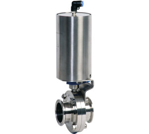 Butterfly valve clamp ends with inox actuator.