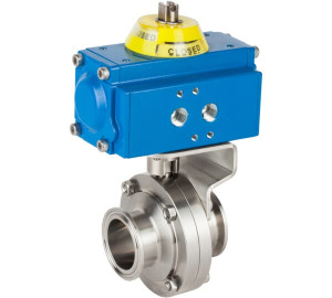 Butterfly valve clamp ends with inox actuator.