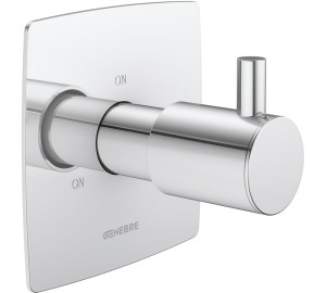 Built-in 3-way ceramic diverter Chromed Koral