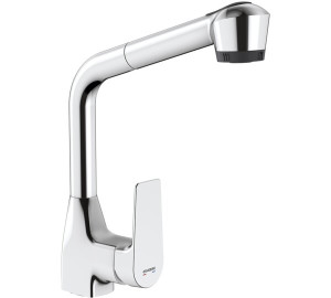 KORAL Single lever sink mixer with pull-out spray Chromed