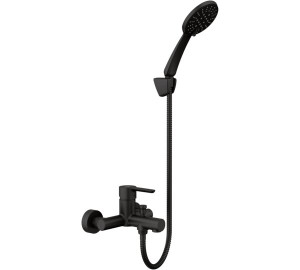Single lever bath mixer with kit Black Oslo Black