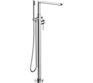 Tau Floor single lever mixer for bath Chromed