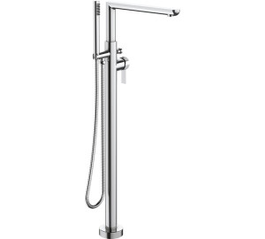 Tau 2 Floor single lever mixer for bath Chromed