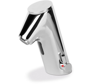 Sensor basin mixing tap with battery
